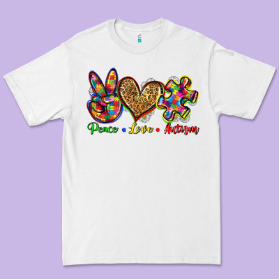 Peace Love Autism Premium Tee Designed By Zillion Design Studio