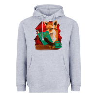 Heather Grey Fox with Coffee Heavyweight Hoodie - Bettercallsaul