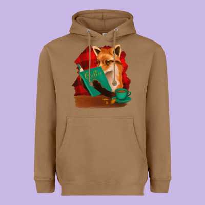 Fox With Coffee Heavyweight Hoodie Designed By Bettercallsaul