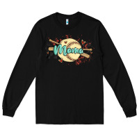 Black softball mama Long Sleeve Tee - MaliasSmallBusiness