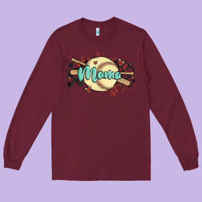 Softball Mama Long Sleeve Tee Designed By Maliassmallbusiness