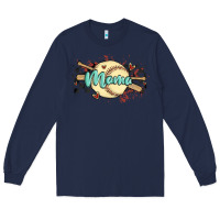 Navy softball mama Long Sleeve Tee - MaliasSmallBusiness