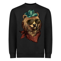 Black bear cowboy Heavyweight Sweatshirt - NancyCooperArtShop