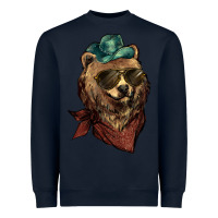 Navy bear cowboy Heavyweight Sweatshirt - NancyCooperArtShop