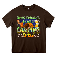 Chocolate Brown fires friends drinks camping crew Heavy Core Tee - Zillion Design Studio