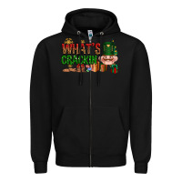 Black What's crackin Christmas Zipper Hoodie - NancyCooperArtShop