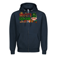 Navy What's crackin Christmas Zipper Hoodie - NancyCooperArtShop