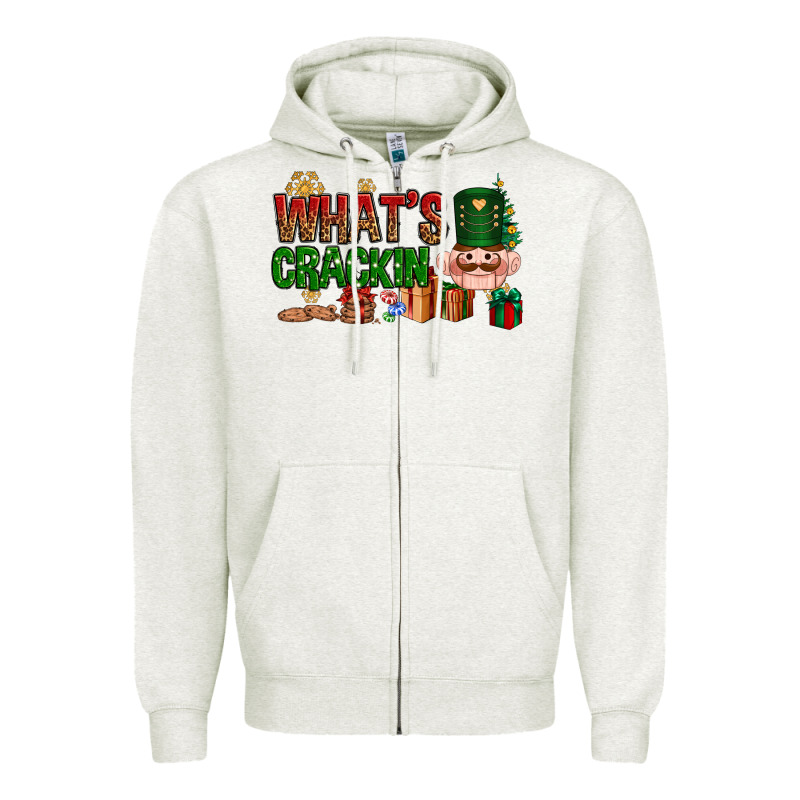 What's Crackin Christmas Zipper Hoodie by NancyCooperArtShop | Teevron