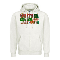 Oatmeal Heather What's crackin Christmas Zipper Hoodie - NancyCooperArtShop
