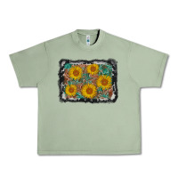 Oil Green leather sunflower background Urban Heavy Tee - AdoDesignShop