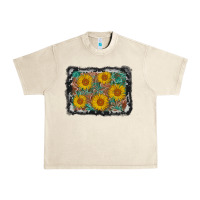 Sandshell leather sunflower background Urban Heavy Tee - AdoDesignShop