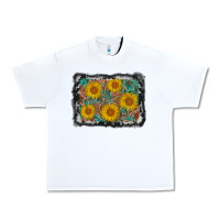 White leather sunflower background Urban Heavy Tee - AdoDesignShop
