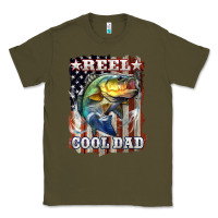 Army Green Reel Cool Dad Bass Classic Tee - LillyAllenDesigns