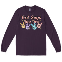 Plum god says you are easter Long Sleeve Tee - MaliasSmallBusiness