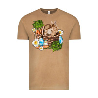 Easter Bunny In Basket Wıth Carrot And Eggs Vintage Tee | Teevron