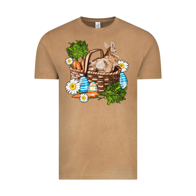 Easter Bunny In Basket Wıth Carrot And Eggs Vintage Tee by AdoDesignShop | Teevron