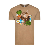Vintage Coffee easter bunny in basket wıth carrot and eggs Vintage Tee - AdoDesignShop