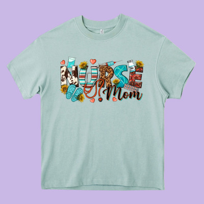 Nurse Mom Heavy Core Tee Designed By Texasbilliewilder