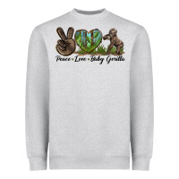 Peace Love Baby Gorilla Heavyweight Sweatshirt | Teevron