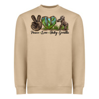 Mushroom Peace Love Baby Gorilla Heavyweight Sweatshirt - LillyAllenDesigns