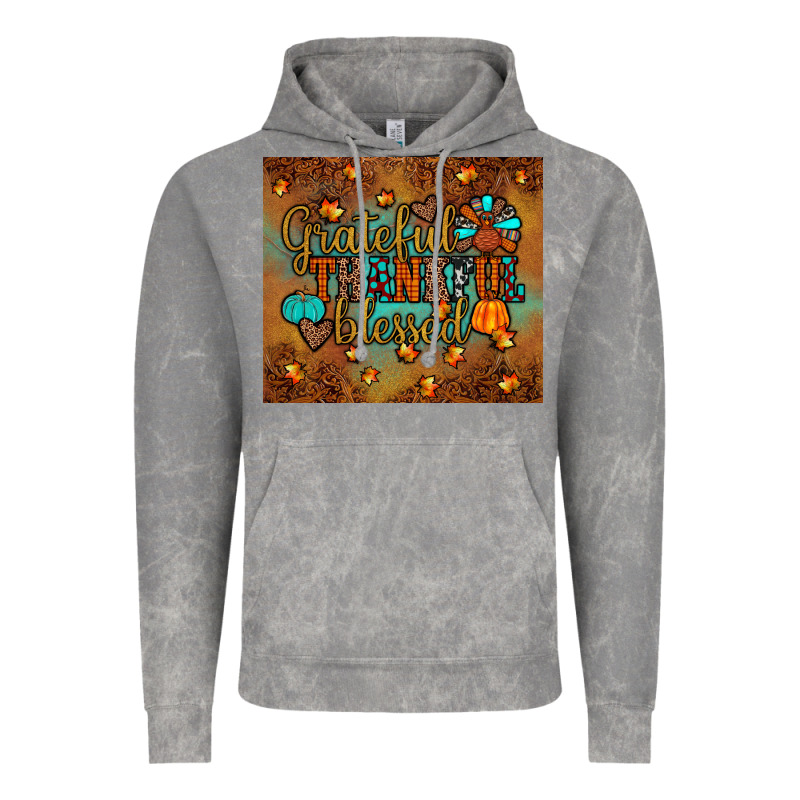 Grateful Thankful Blessed Turkey Vintage Hoodie by JahusDesignShop | Teevron
