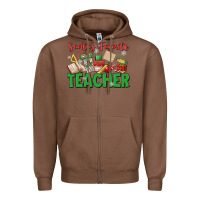 Santa's Favorite Teacher Zipper Hoodie | Teevron