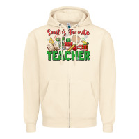 Sandshell santa's favorite teacher Zipper Hoodie - MaliasSmallBusiness