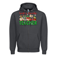 Smoke santa's favorite teacher Zipper Hoodie - MaliasSmallBusiness