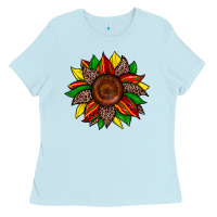 Baby Blue juneteenth leopard sunflower Ladies Tee - Zillion Design Studio