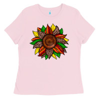 Bubblegum Pink juneteenth leopard sunflower Ladies Tee - Zillion Design Studio