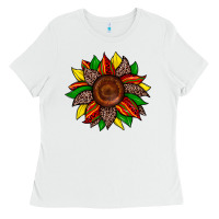 White juneteenth leopard sunflower Ladies Tee - Zillion Design Studio