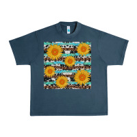 Midnight Navy sunflower western seamless Urban Heavy Tee - AdoDesignShop