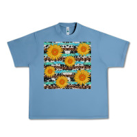 Pebble Blue sunflower western seamless Urban Heavy Tee - AdoDesignShop