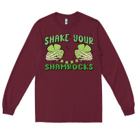 Burgundy shake your shamrocks Long Sleeve Tee - MaliasSmallBusiness