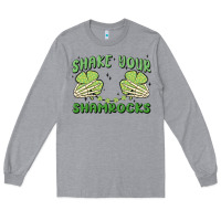 Heather Grey shake your shamrocks Long Sleeve Tee - MaliasSmallBusiness