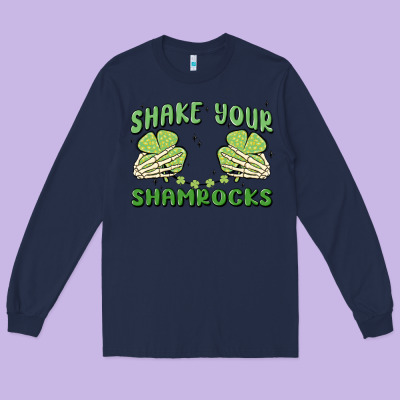 Shake Your Shamrocks Long Sleeve Tee Designed By Maliassmallbusiness