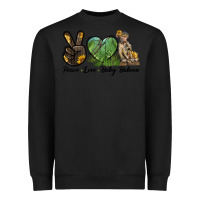Black Peace Love Baby Baboon Heavyweight Sweatshirt - LillyAllenDesigns