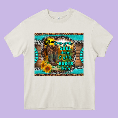 Keep Your Soul Clean And Your Boots Dirty Heavy Core Tee Designed By Ranaportraitstore