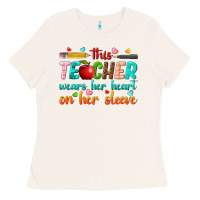Bone this teacher wears her heart on her sleeve Ladies Tee - texasbilliewilder