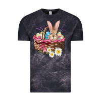 Cloud Black easter bunny and basket Vintage Tee - AdoDesignShop