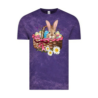 Cloud Purple easter bunny and basket Vintage Tee - AdoDesignShop