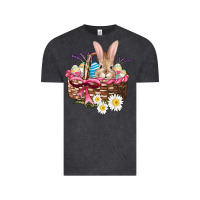 Vintage Black easter bunny and basket Vintage Tee - AdoDesignShop