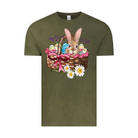 Vintage Olive easter bunny and basket Vintage Tee - AdoDesignShop