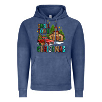 Vintage Denim small town christmas church western truck Vintage Hoodie - AdoDesignShop