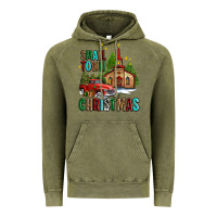 Vintage Olive small town christmas church western truck Vintage Hoodie - AdoDesignShop