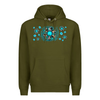 Army Green turquoise gemstone sunflower Premium Hoodie - JahusDesignShop