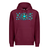 Burgundy turquoise gemstone sunflower Premium Hoodie - JahusDesignShop