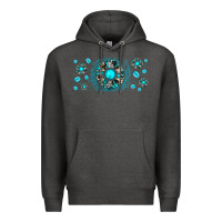 Charcoal Heather turquoise gemstone sunflower Premium Hoodie - JahusDesignShop
