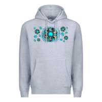 Heather Grey turquoise gemstone sunflower Premium Hoodie - JahusDesignShop