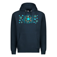 Navy turquoise gemstone sunflower Premium Hoodie - JahusDesignShop